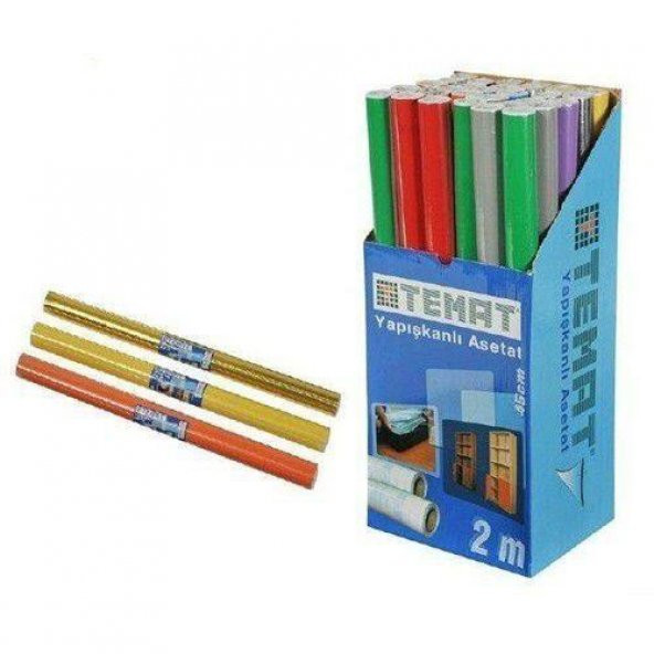 Temat Asetat Yapışkanlı Rulo 45 CM x 2 MT Renkli 92365 ürün görseli 1