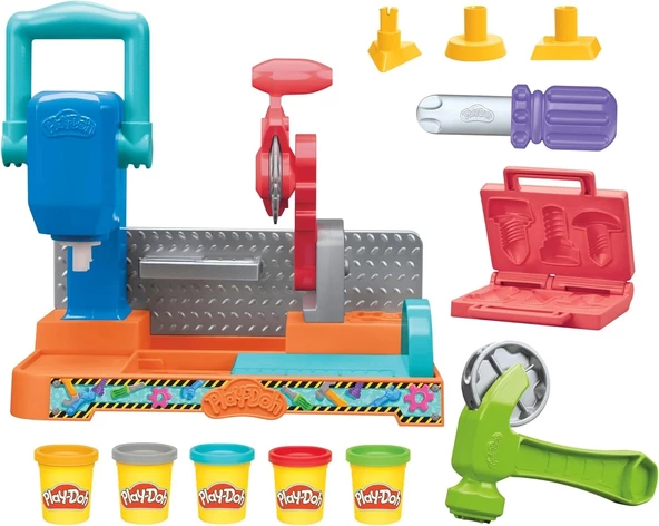 Play-Doh Damga ve Testereli Alet Tezgahı Oyun Seti F9141 ürün görseli 1