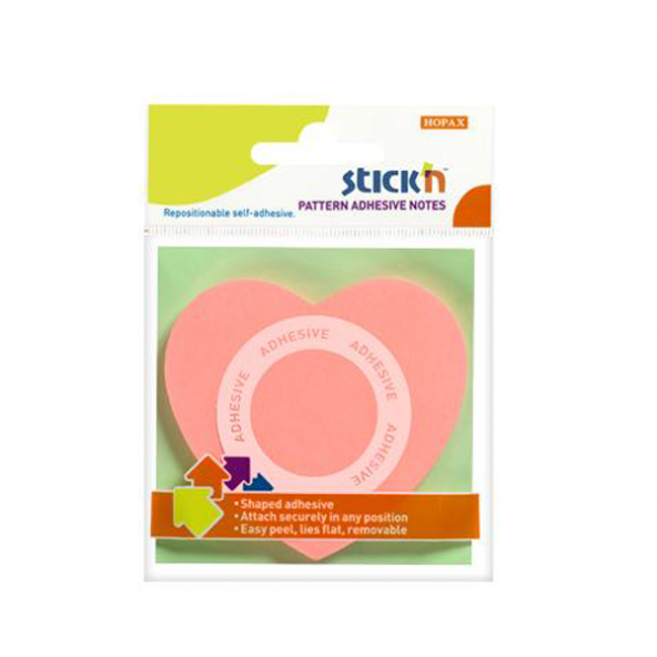 Hopax Stıckn Yapışkanlı Not Kağıdı Kalp Şekilli 50 YP 70x70 Açık Pembe 21545 ürün görseli 1
