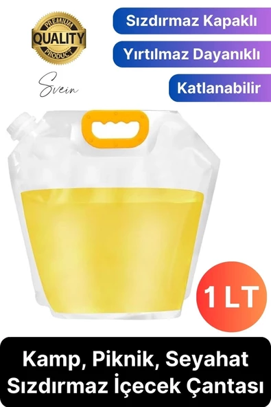 Premium 1 lt Dayanıklı Yer Kaplamaz İçecek Çantası Sporcu Kapaklı Tutamaç Suluk Matara Kamp Piknik ürün görseli 1