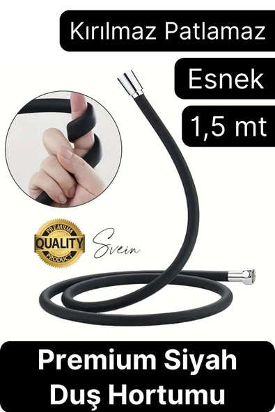 Özel Üretim 1,5 Metre 360 Derece Dönebilen Kıvrılmayan Esnek Yumuşak Silikon Patlamaz Duş Hortumları ürün görseli 1