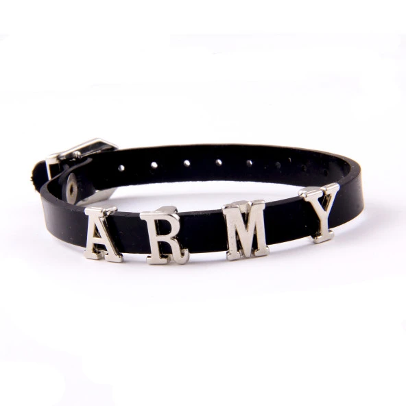 K-pop Bts Army Suni Deri 22 cm Ayarlanabilir Hediyelik Bileklik ürün görseli 1