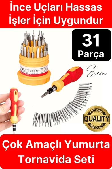 Premium 31 Parça Yumurta Tornavida Bits Uç Seti Telefon Tamir Saat Elektronik Farklı Metal Başlık ürün görseli 1