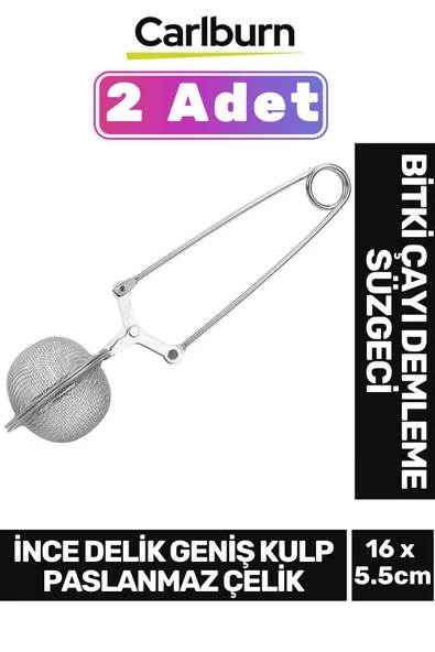 Yüksek Kaliteli Paslanmaz Çelik Dayanıklı İnce Delik Geniş Kulp Bitki Çayı Demleme Süzgeci 2 Adet ürün görseli 1