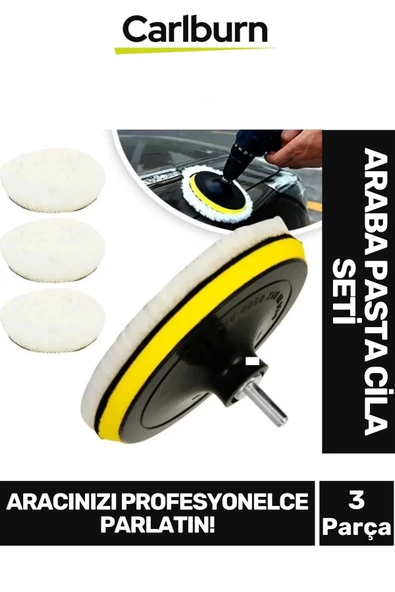 Özel Üretim Pürüzsüz Yüzey Sağlayan Parlatıcı Etkili 3 Yün Keçeli Pasta Cila Başlıklı Araba Seti ürün görseli 1