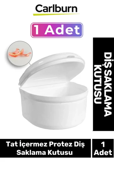 Premium Dayanıklı Plastik Hijyenik Gece Plak Tat İçermez Protez Diş Saklama Kutusu Büyük Boy 1 Adet ürün görseli 1
