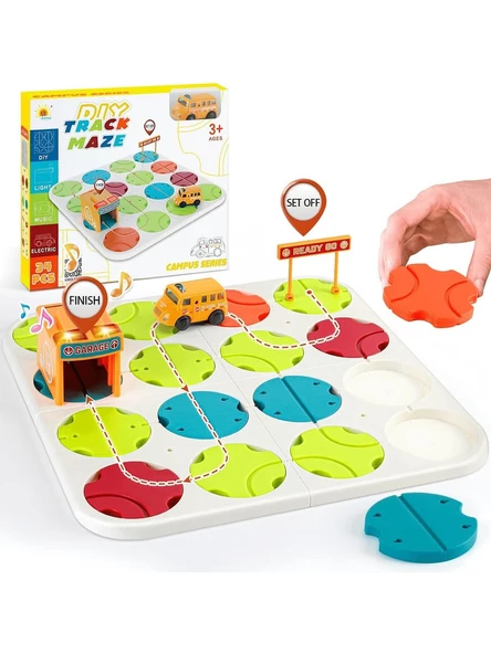 Learning Fun 34 Parça Stem Eğitici Beceri Geliştirici Mantıksal Kendin Yap Yol Inşa Oyunu Puzzle Oyuncak ürün görseli 1