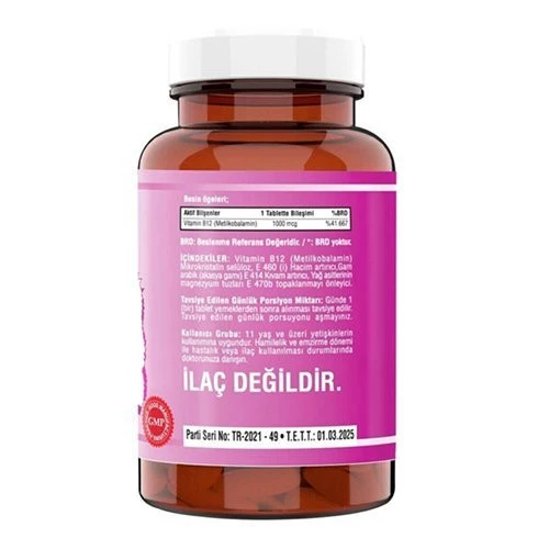 Vitamin B12 1000 Mcg 120 Tablet - Resim 2
