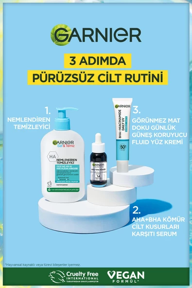 Garnier Saf ve Temiz Bha Niasinamid Günlük Güneş Koruyucu Fluid Yüz Kremi SPF50+ 40 ml ürün görseli 1
