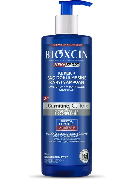 Bioxcin Men+ Sport Kepek + Saç Dökülmesine Karşı Şampuan 500 ml ürün görseli 1