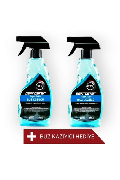 Betax Buz Çözücü Defroster Sprey 500 ml 2 Adet Buz Kazıyıcı Hediyeli ürün görseli 1