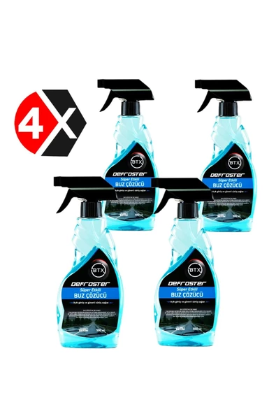 Betax Buz Çözücü Sprey 500ml X 4 Adet Cam Buz Çözücü ve Buzlanma Önleyici ürün görseli 1