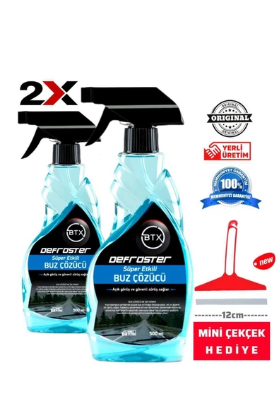 Betax ARABA CAM BUZ ÇÖZÜCÜ SPREY 2'li 500 ml & MİNİ ÇEKÇEK 12 cm ürün görseli 1