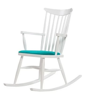 Sandalye Zus300 Model 90476 Sallanan Beyaz Ahşap Retro Ayak Kutuda Sevk El Yapım ürün görseli 1