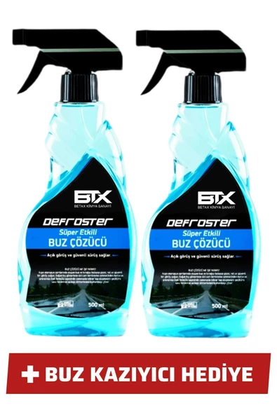 Betax Buz Çözücü Defroster Sprey 500ml 2'li Buz Kazıyıcı ürün görseli 1
