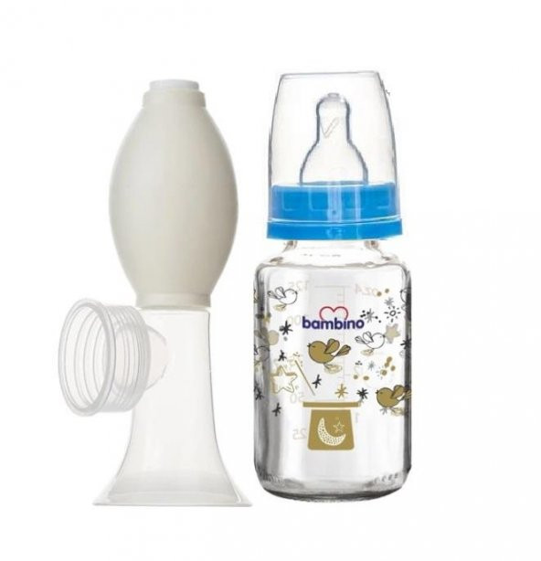 Bambino Cam Biberonlu Tirle Mavi 125 Ml ürün görseli 1