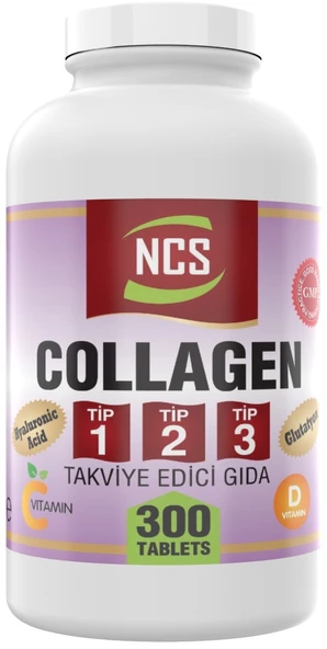 Ncs Collagen Type 1-2-3 (Kolajen) 1000 Mg 300 Tablet Glutatyon Vitamin D Hyaluronic Acid ürün görseli 1