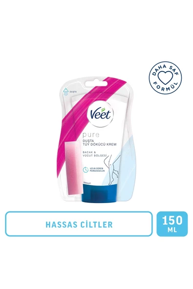 Veet Pure Duşta Tüy Dökücü Krem Hassas Ciltler 150 ml ürün görseli 1