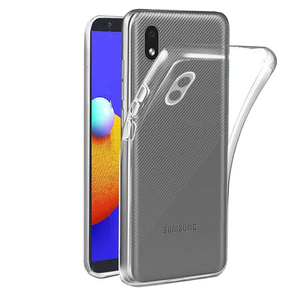 FitCase Samsung Galaxy A01 Core (A013) Kılıf Kamera Korumalı Silikon Şeffaf Arka Kapak ürün görseli 1