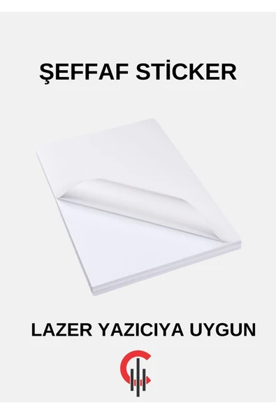 Şeffaf Etiket A4 100 Adet ürün görseli 1