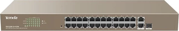 Tenda TEF1126P-24-250W 24 10/100Mbps +1 Gigabit/SFP 250W PoE Switch ürün görseli 1