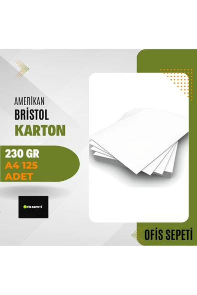 Amerikan Bristol Karton 230 Gr A4 125 Adet - Ofis Sepeti ürün görseli 1