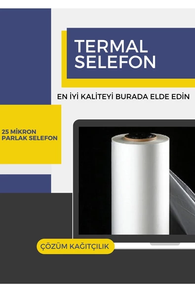 Termal Parlak Selefon 25 Mikron 1500 Metre 33 Cm ürün görseli 1