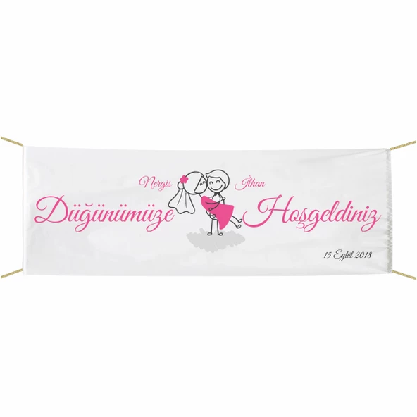 Düğünümüze Hoşgeldiniz Afiş Pankart 75x300 ürün görseli 1