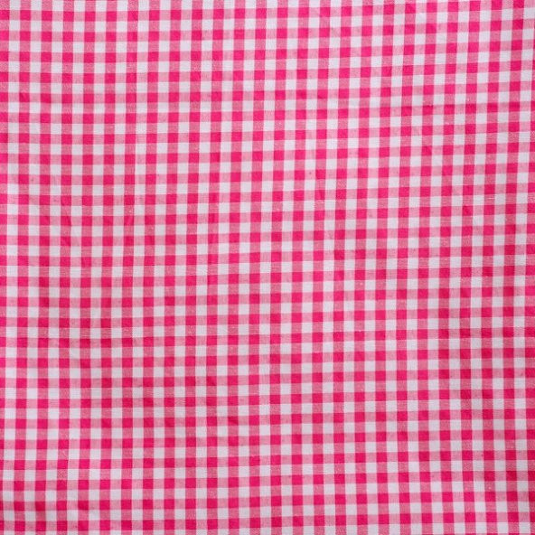 Pötikare Masa Örtüsü Pembe-Beyaz Küçük Kareli 160x160 cm ürün görseli 1