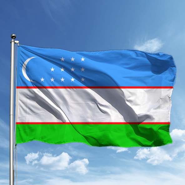 Özbekistan Bayrağı 70*105 cm ürün görseli 1