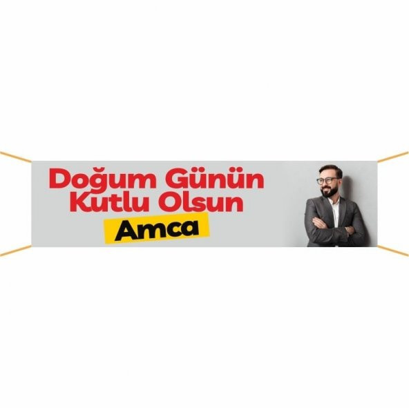 Doğum Günü Pankartı (Amcam)-19 75x300 cm ürün görseli 1