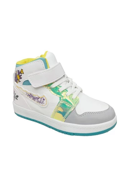 Callion 048 Deri Sneakers Kız Çocuk Spor Ayakkabı 31-35 Beyaz Buz Su Yeşili ürün görseli 1