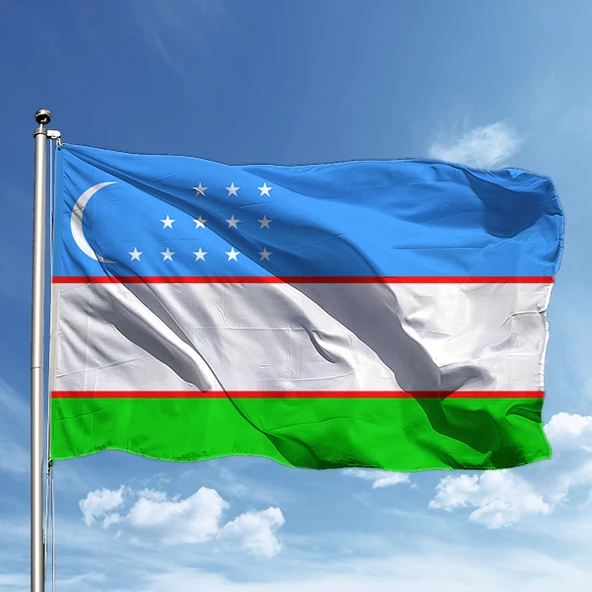 Özbekistan Bayrağı 150*225 cm ürün görseli 1