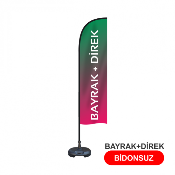 Özel Tasarımlı Yelken Bayrak 75x300 cm (Bayrak+Direk) ürün görseli 1