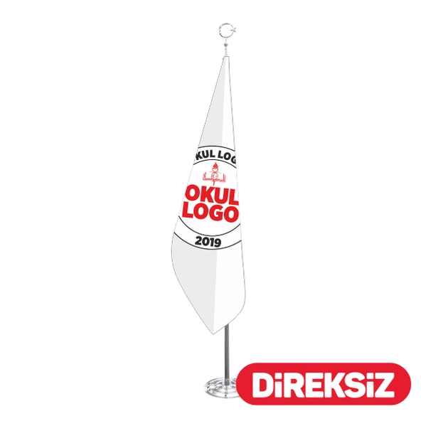 Okul Logolu Telalı Makam Bayrağı - Simsiz ürün görseli 1