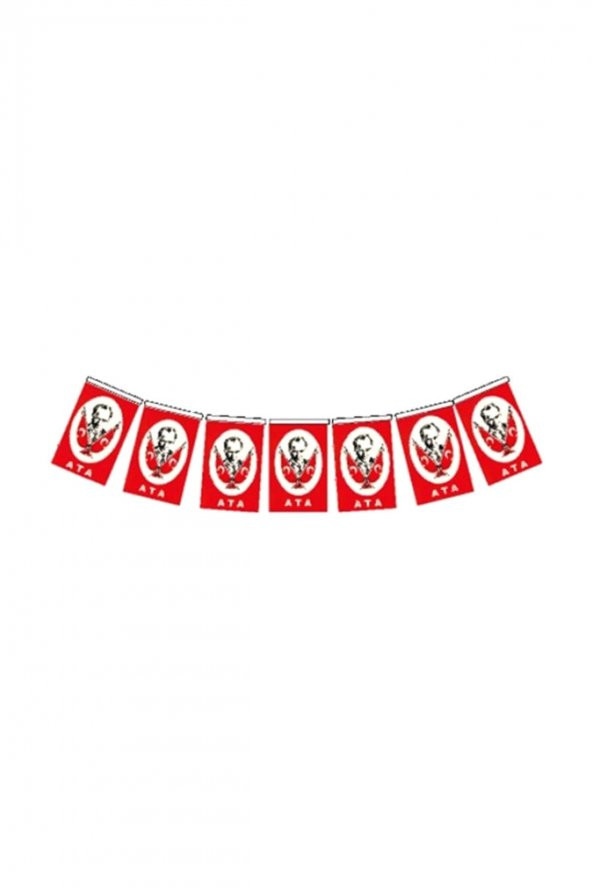 TÜRK BAYRAĞI KAĞIT İPLİ SIRALI ATA 50Lİ 5,50 CM 11CM X 19CM ürün görseli 1
