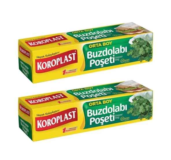 Koroplast Orta Boy Buzdolabı Poşeti 24x38 Cm 20 Li x 2 Paket ürün görseli 1