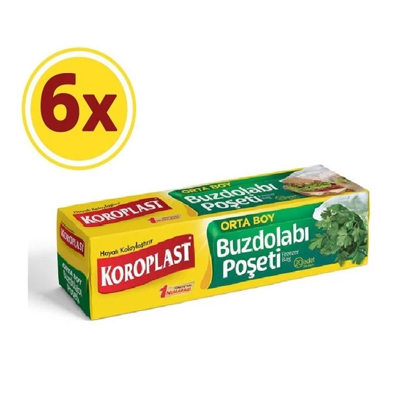 Koroplast Orta Boy Buzdolabı Poşeti 24x38 Cm 20 Li x 6 Paket ürün görseli 1