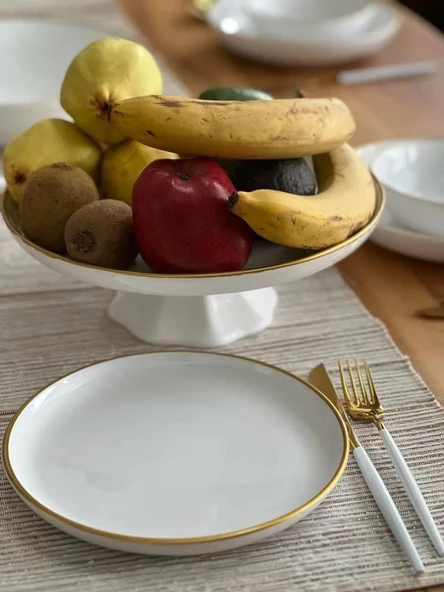 Gold Rim Pasta Tabağı Seti- 6 Adet - Resim 2
