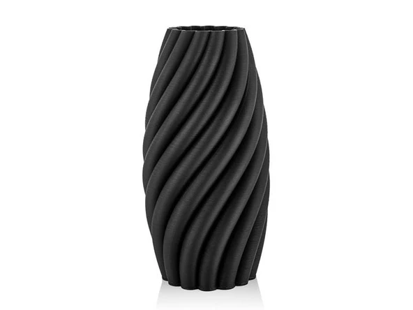 LAMEDORE HELICAL SIYAH 3D BUYUK VAZO 21X21X45 CM ürün görseli 1