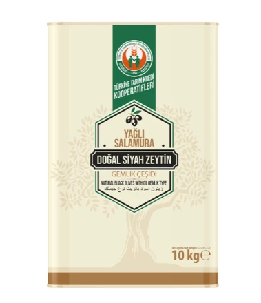 Tarım Kredi Yağlı Salamura Doğal Siyah Zeytin 10 Kg M-S ürün görseli 1