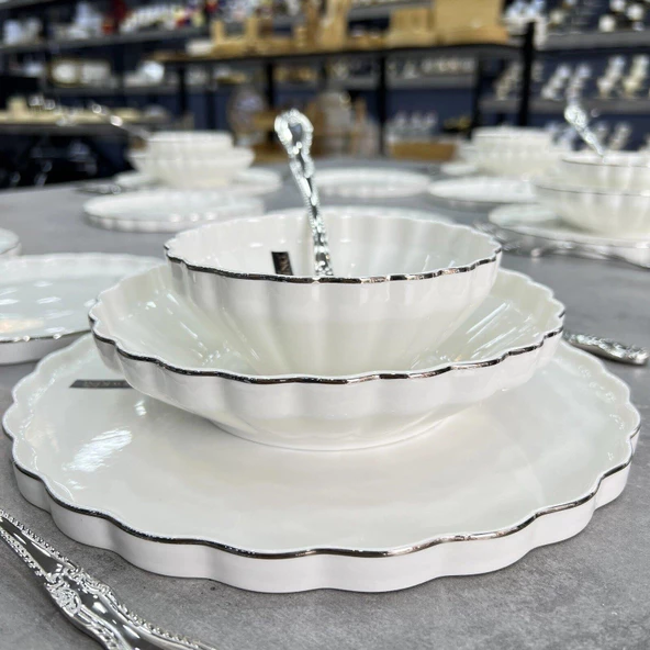 Royking Twist Silver 24 Parça Yemek Takımı HRN 018 ürün görseli 1