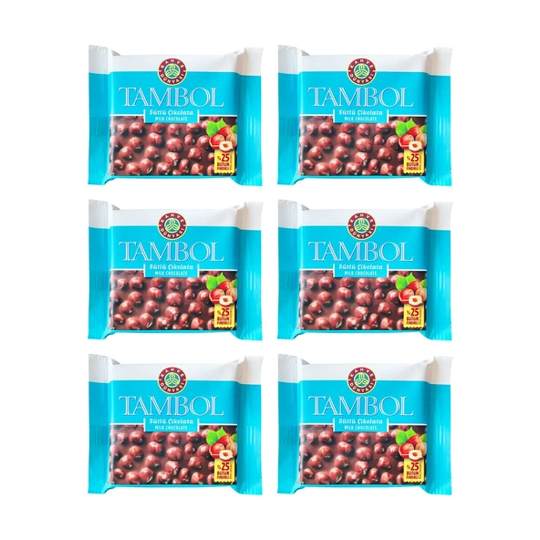 Kahve Dünyası Tambol Tam Fındıklı Sütlü Çikolata 77 gr x 6 Adet ürün görseli 1