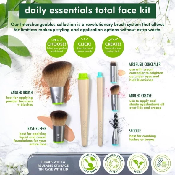 Ecotools Daily Essentials Total Face Kit Makyaj Fırça Seti - Resim 4
