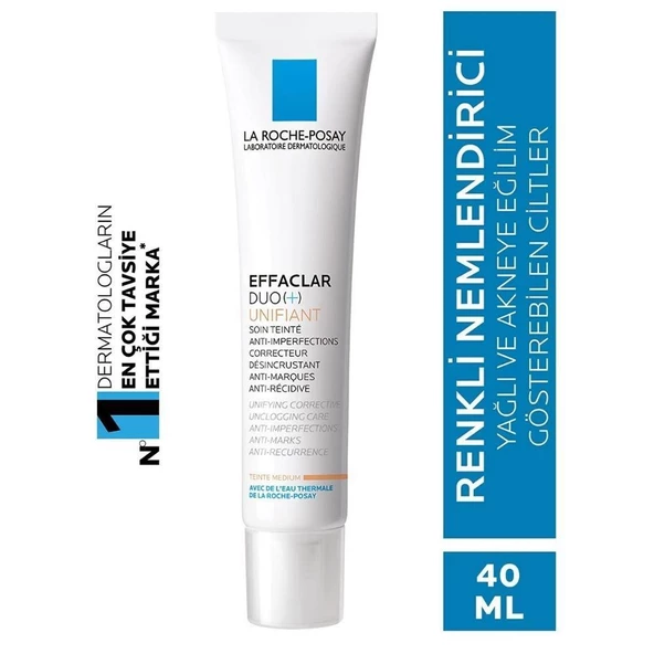 La Roche Posay Effaclar Duo Sivilceli Ciltler için Cilt Kusuru Görünümü Karşıtı Renkli Nemlendirici Medium 40ml ürün görseli 1