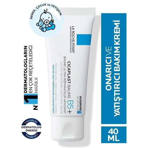 La Roche Posay Cicaplast Balm B5+ Onarıcı Bakım Kremi Tahriş Olmuş Ciltler 40ml ürün görseli 1