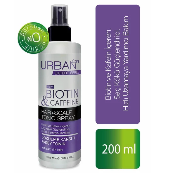 Urban Care Biotin & Kafein Dökülme Karşıtı ve Güçlendirici Saç Bakım Toniği 200ml ürün görseli 1