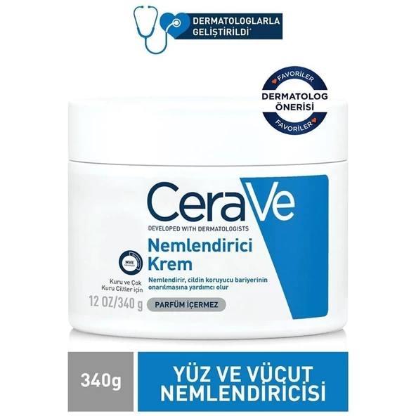 CeraVe Kuru ve Çok Kuru Ciltler için Nemlendirici Krem 340gr ürün görseli 1