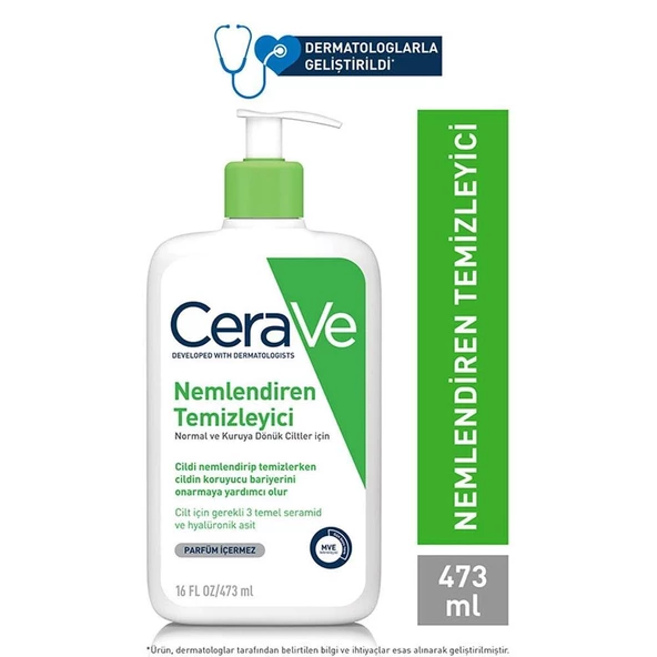 CeraVe Normal ve Kuru Ciltler için Nemlendiren Temizleyici 473ml ürün görseli 1