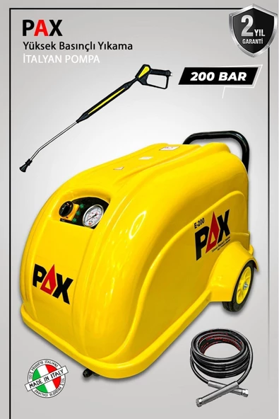 PAX 200 Bar Yüksek Basınçlı Oto Yıkama Makinası İtalyan Pompa Trifaze ürün görseli 1